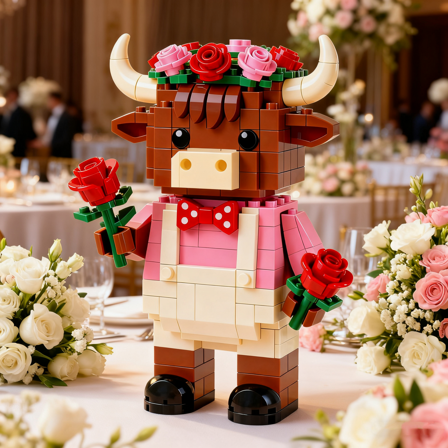 2025 Limited Edition--Highland Cow with Roses Brick Set