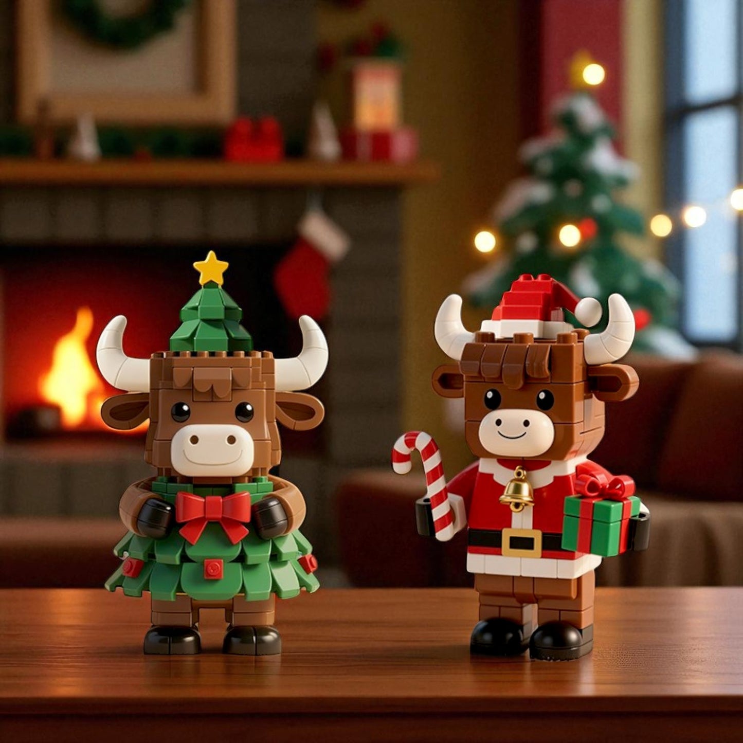 2025 Christmas Edition 🎄 Highland Cow Holiday Brick Set