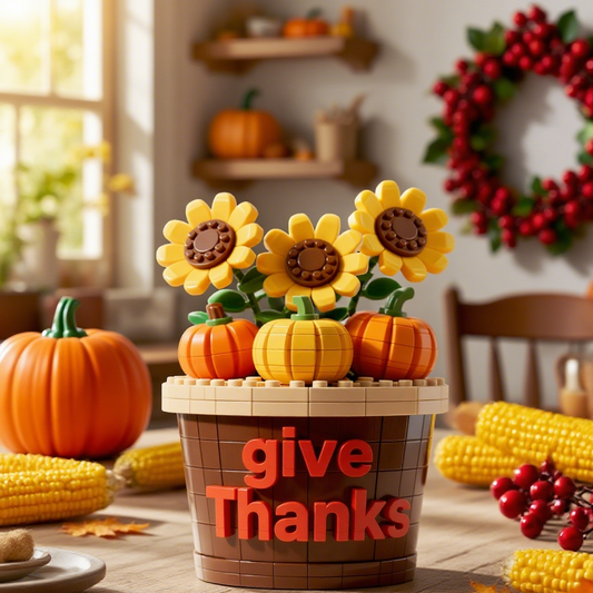 🌻🍂Give Thanks Flowerpot Brick Set