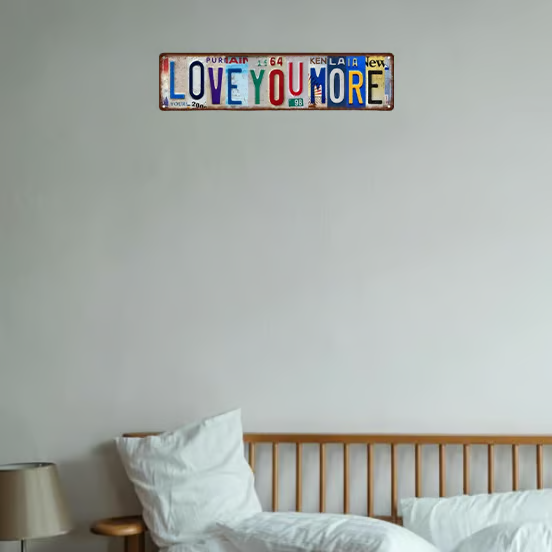Love You More Vintage Wall Sign 💕 Perfect for Your Cozy Nook