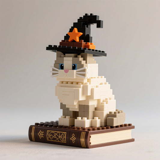 Halloween Witch Ragdoll Cat Brick Set