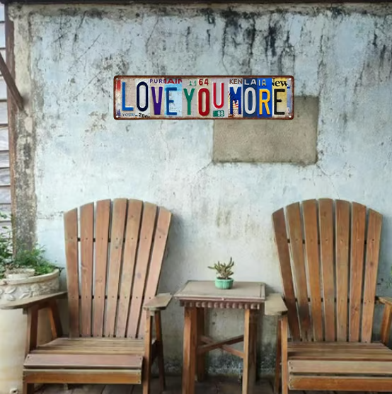 Love You More Vintage Wall Sign 💕 Perfect for Your Cozy Nook