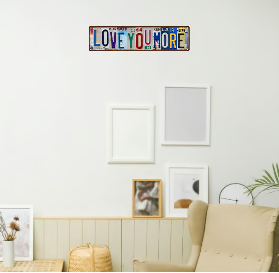 Love You More Vintage Wall Sign 💕 Perfect for Your Cozy Nook