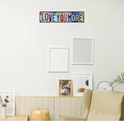 Love You More Vintage Wall Sign 💕 Perfect for Your Cozy Nook