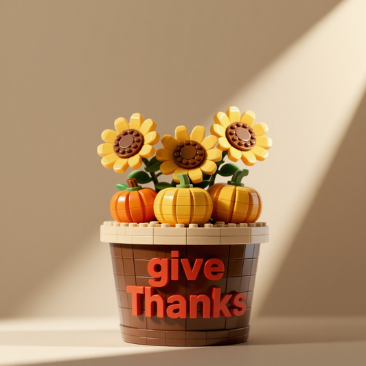 🌻🍂Give Thanks Flowerpot Brick Set
