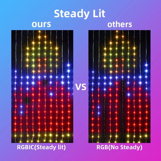 🔥2024 New Year Hot Sale🎁Color Waves LED Curtain Sync Lights