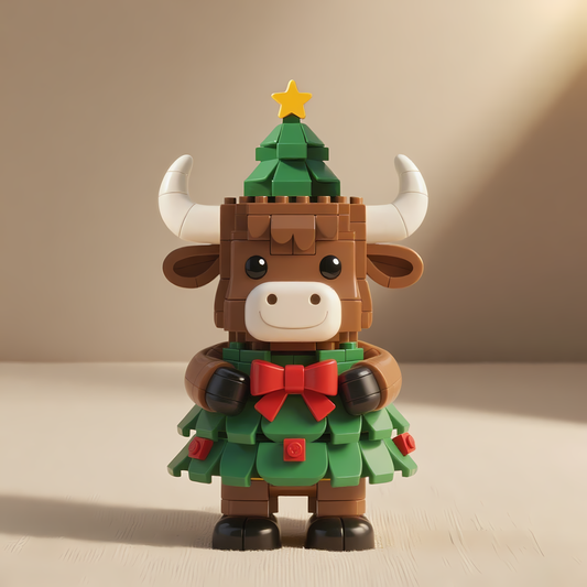 2025 Christmas Edition 🎄 Highland Cow Holiday Brick Set
